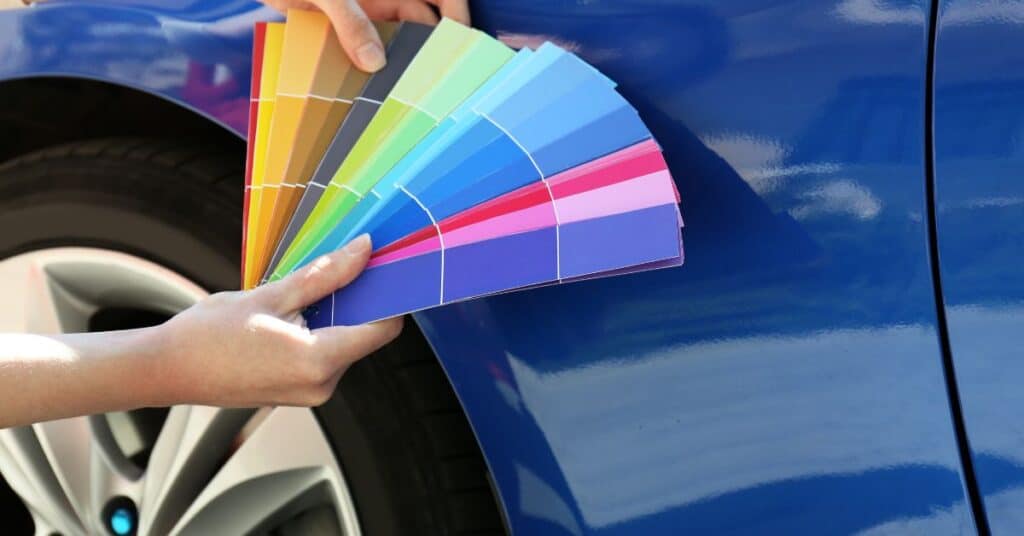 Automotive paint color matching using professional color swatches